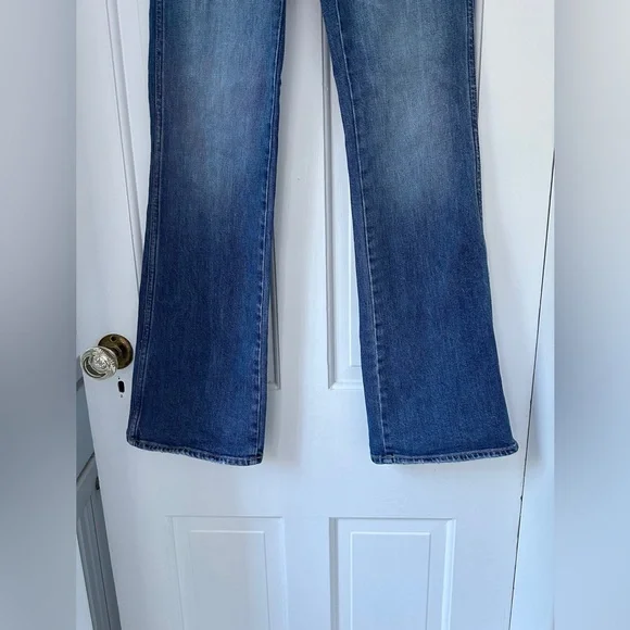 AMO High Rise Kick Crop Dark Wash Blue Denim Jeans in Patience Size 26 - Picture 6 of 10